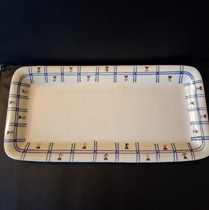 Vintage 1990 Hartstone Pottery Windowpane And Heart Serving Platter